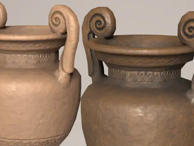 Ancient Clay Vase antique ceramic jug Low-poly 3D model