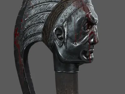 Battle Axe Low-poly 3D model 41