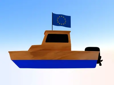 Europe fishing Boat 3D model