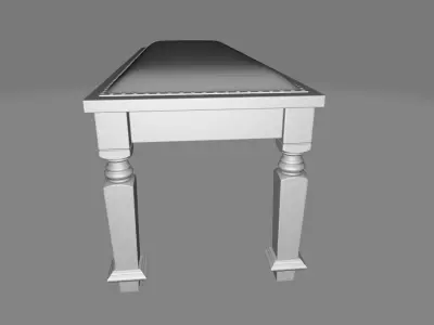 Antique Yellow Tomas Wood Upholstered Bench 3D model