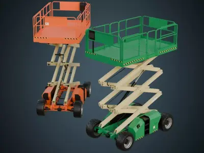 Scissor Lift 2A Low-poly 3D model