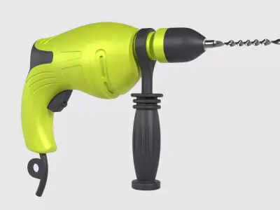 Drill with side handle                                           3D model