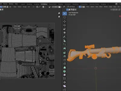 Stylized shotgun model Low-poly 3D model