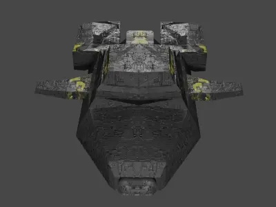 SpaceShip Low-Poly PBR Model tank Low-poly 3D model