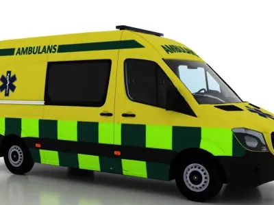 Mercedes Benz Sprinter L2H2 2015 Sweden Ambulance 3D model