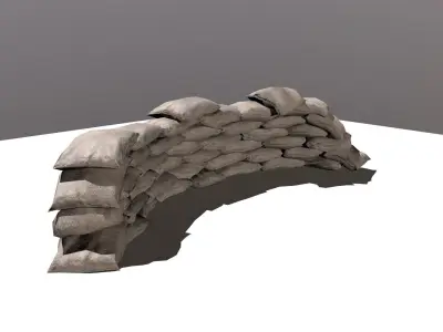 sand bag  Low-poly 3D model