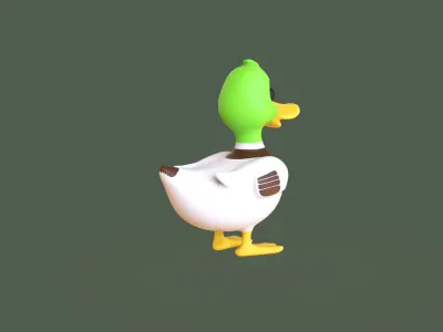 Cartoon Duck Cute 01 Low-poly 3D model
