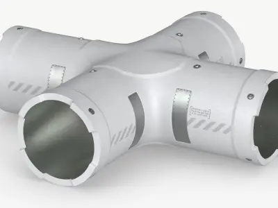 Sci-Fi Modular Pipe Connector System White 