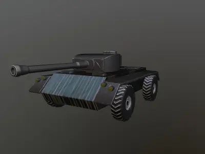 Wheeled Tank Low-poly 3D model