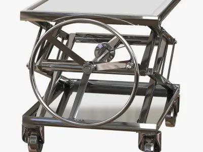 Industrial Scissor Lift Stainless Steel 3D model