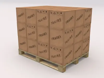 Pallet with Boxes Low-poly 3D model purchase
