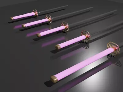 Japanese Katana Collection- 4-Piece Low-Poly Weapon Pack  Low-poly 3D model