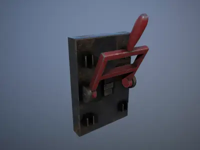 Rusted lever switch Low-poly 3D model