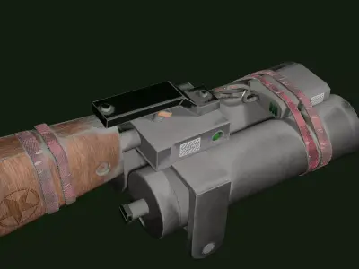 Handmade shotgun for post-apocalypse Low-poly 3D model