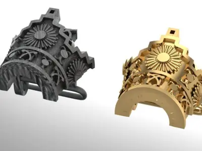 crown clothes pin 3D print model