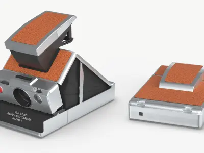 SX-70 Land Series Folding Camera Brown Rigged for Maya 3D model
