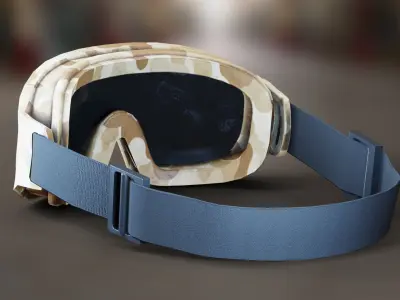 Military Camo Goggles PBR Low-poly 3D model