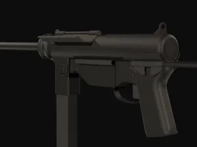 M3 Grease Gun Low Poly Low-poly 3D model