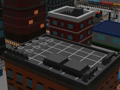 Lowpoly Industrial City Low-poly 3D model