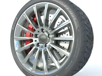 Wheel Rim Tire 24 3D model
