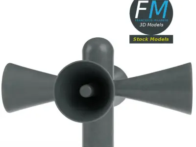 Civil defense siren alarm 3D model