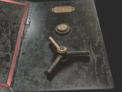 Locker safe box with handle Low-poly 3D model