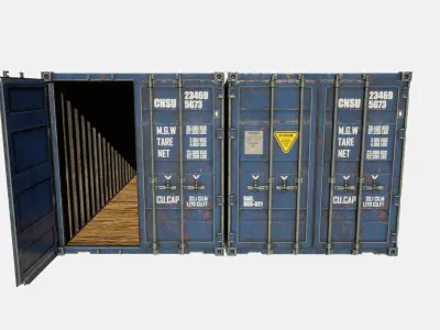 Shipping Container 40ft Low-poly 3D model