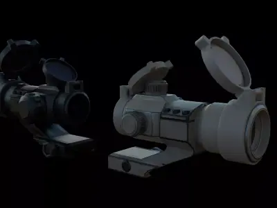 Red-Green Dot Sight Low-poly 3D model