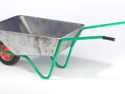 Wheelbarrow Low-poly 3D model 7