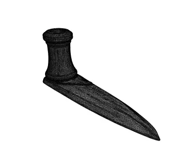 Ornate Ceremonial Axe Head Low-poly 3D model
