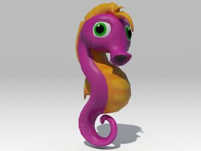 Seahorse Toon Animated Low-poly 3D model