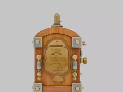 Steampunk Style Mechanical Texture Low-poly 3D model