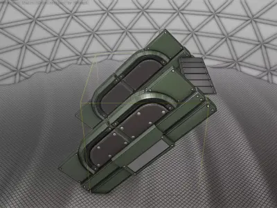 Sci-Fi Stairs - 23 - Green Version Low-poly 3D model