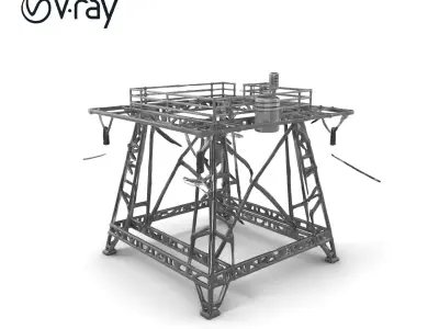 Energy Transmission Tower Lattice Structure model pack Low-poly 3D model
