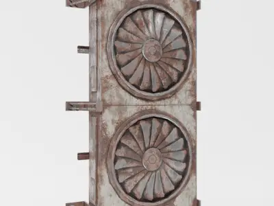Rusty Wall Fan - Low Poly Game-Read Low-poly 3D model