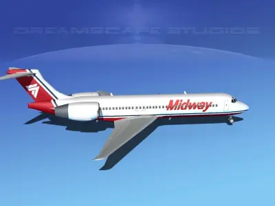 Boeing 717-200 Jetliners Collection 3D model
