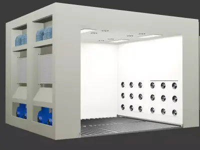 Air shower 3D model