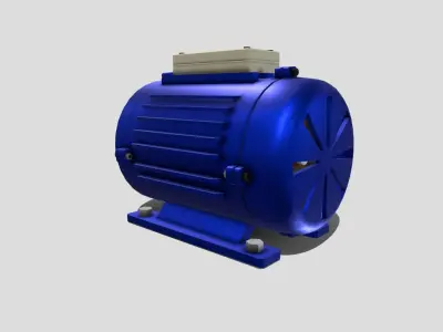 Machine - Single Phase Motor Low-poly 3D model