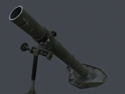 PBP-172 120mm mortar china PLA Low-poly 3D model