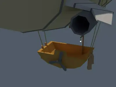 Low Poly Zeppelin airship Low-poly 3D model
