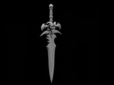 Frostmourne low poly sword Free low-poly 3D model