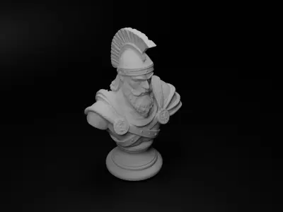 Barbarian Tribe Warrior Bust Chess 3D print model