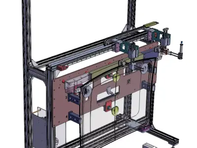 Automobile Sunroof Glass Seal Strip Rolling Assembly Machine  3D model