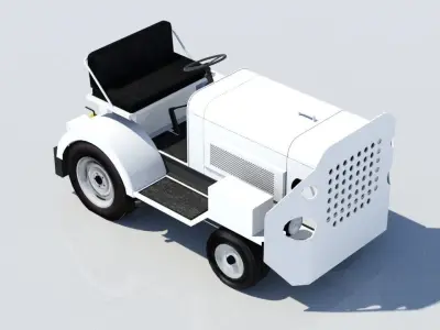Small TUG MA50 Baggage Tractor Low Poly static Low-poly 3D model