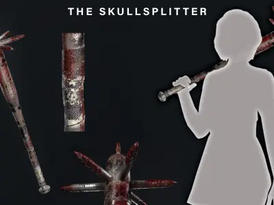 The Skullsplitter - Melee Weapon Low-poly 3D model