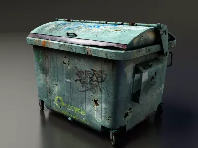 Garbage Dumpster Low-poly 3D model purchase