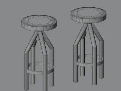 Industril Chair Stool 3D model