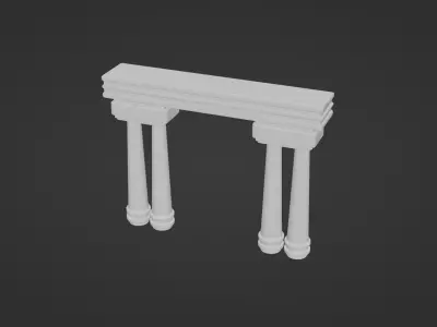 Temple arch Low-poly 3D model