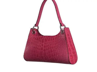 Pink Leather Shoulder Bag 3D model