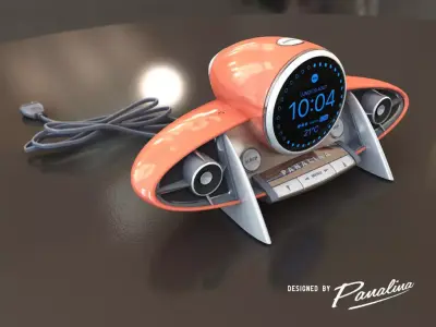 Digital Vintage Clock-Radio DreamLiner II - 3d model 3D model